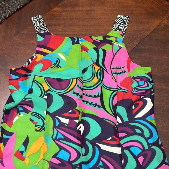 Robbie Bee Multi Color Abstract Sleeveless Shift Dress Size 8 Mod - Picture 9 of 9